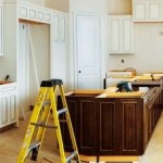 a ladder in a kitchen