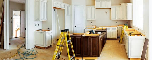 a ladder in a kitchen